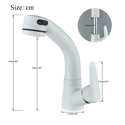DecorBites™ Lift-Up Bathroom Sink Faucet Chrome Finish 360-degree Rotation Water Mixer