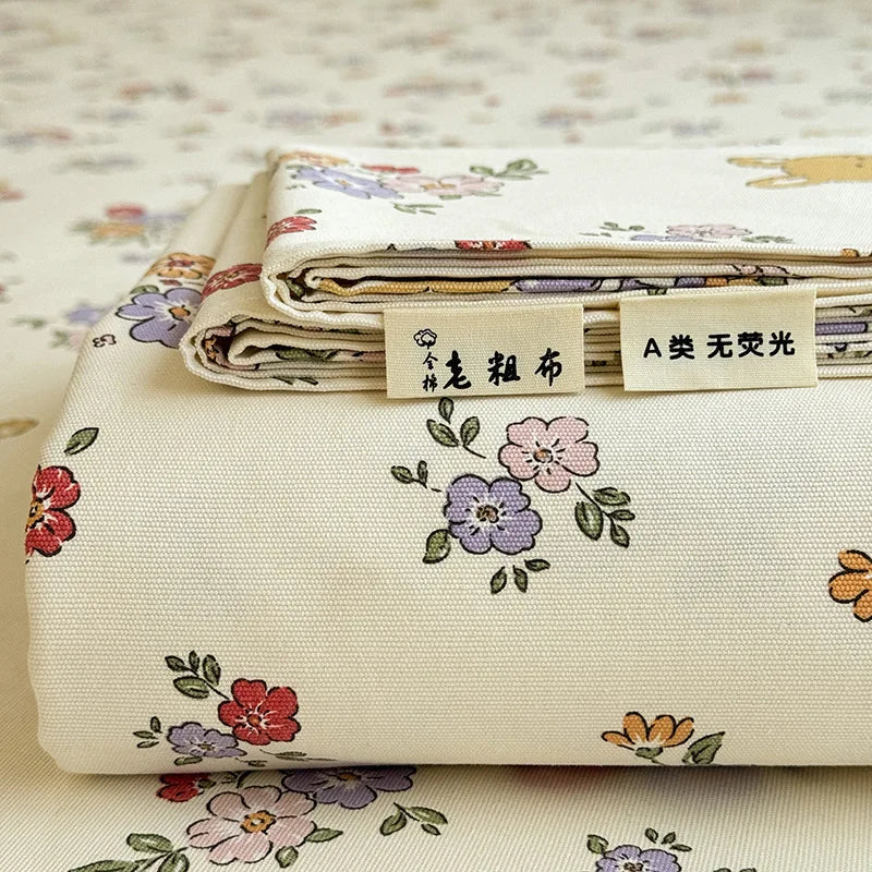 DecorBites™ Cooling Cotton Flower Print Bed Cover Matress Protector