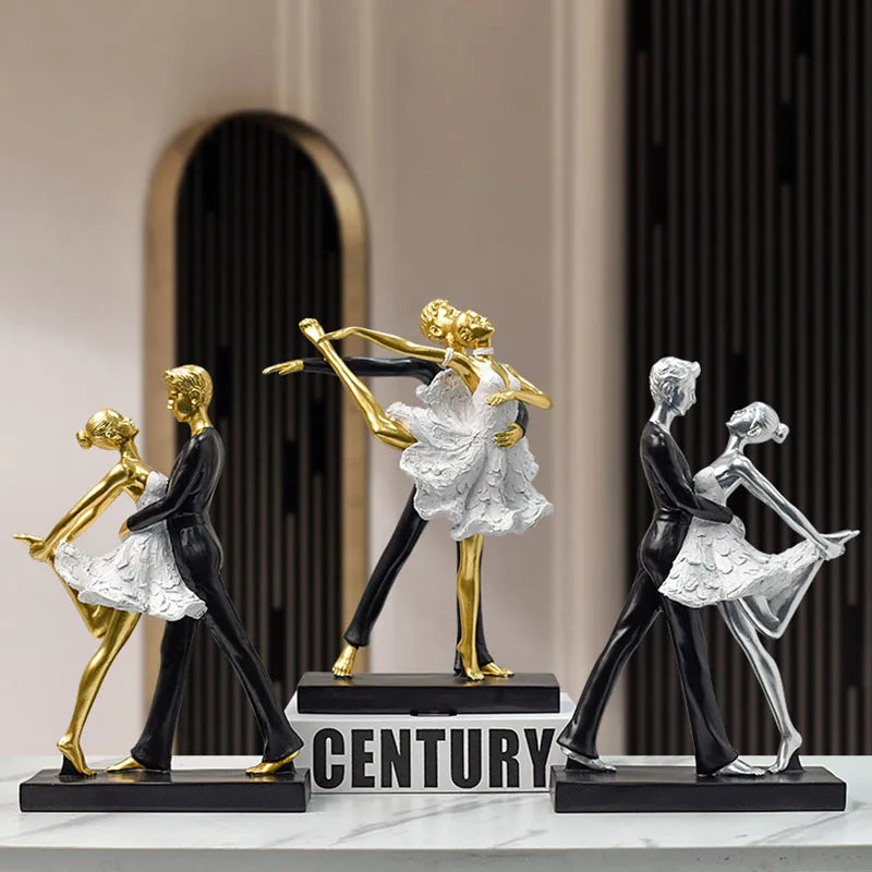 DecorBites™ Ballet Dance Girl Double Statue for Home Decor and Desktop Accessories