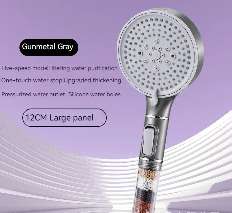 DecorBites™ 5-Speed High-Pressure Calcium Sulfite Shower Head for Purification & Relaxation