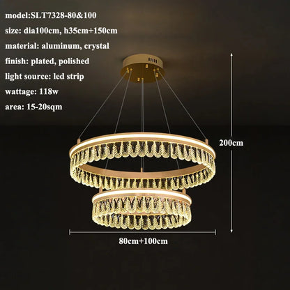 2024 DecorBites™ Modern Crystal LED Chandelier for Living & Dining Room Decor