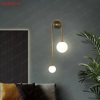 DecorBites™ Glass Ball Gold LED Wall Lamp for Modern Home Decor & Lighting