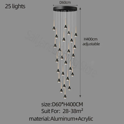 DecorBites™ Luxe Loft Chandelier: Nordic Modern Style for Living Room, Hotel, or Apartment