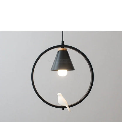 DecorBites™ Iron Ring Pendant Lights Children Bedroom Hanging Lamps LED Bird Fixtures