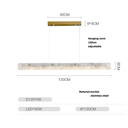 DecorBites™ Art Deco Marble Steel Chandelier: Modern LED Black Gold Lighting for Dinning Room