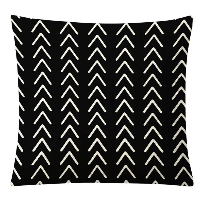 DecorBites™ Geometric Yellow Linen Pillow Cover for Modern Décor 45x45cm
