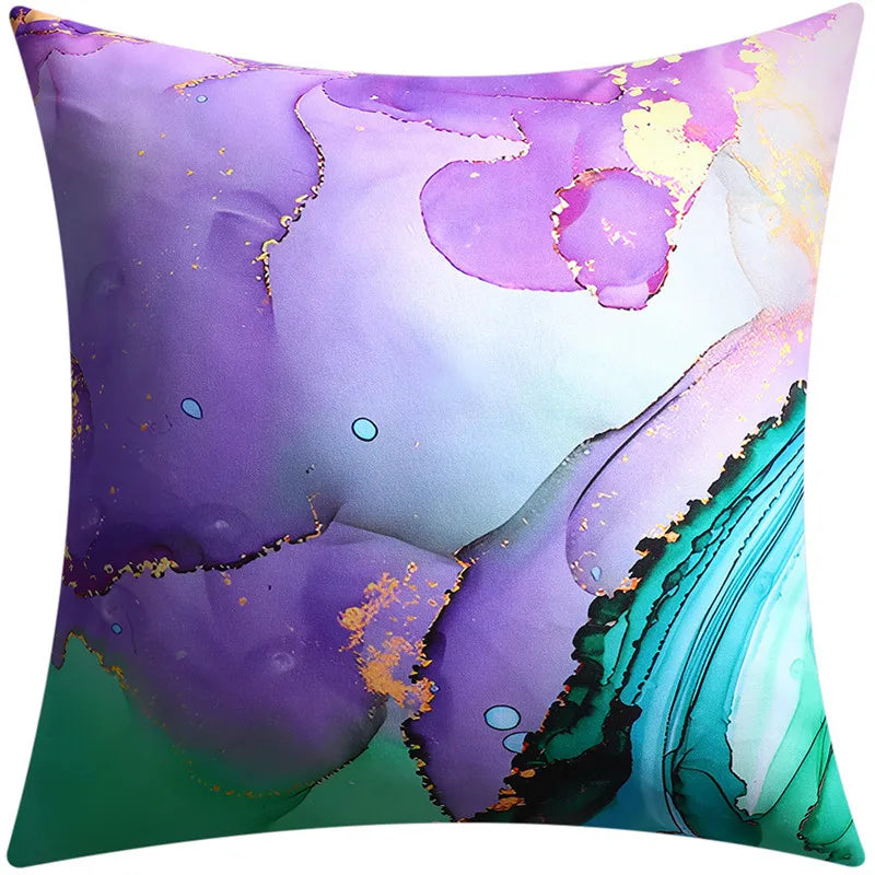 DecorBites™ Blue Floral Cushion Cover 45x45cm for Modern Home Decor & Office Sofa