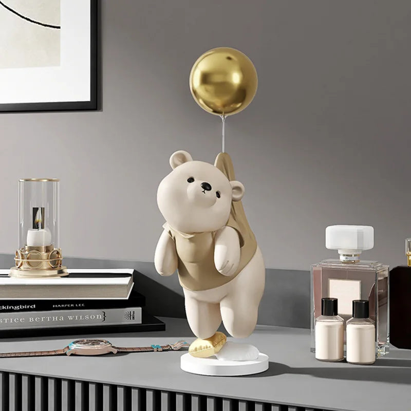 DecorBites™ Balloon Polar Bear Resin Ornaments: Home Decor Craft, Office Desk Figurine sculpt