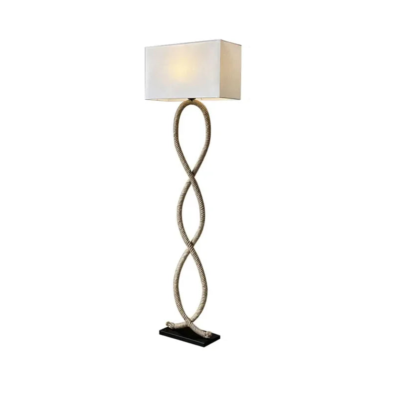 ™ Hemp Rope Fabric Shade LED Floor Lamp for Home Decor