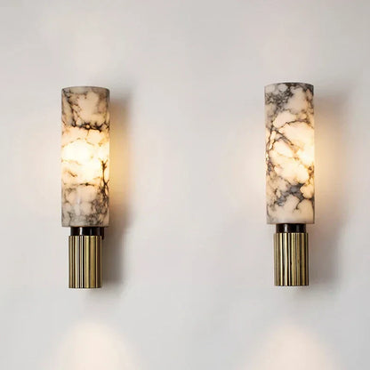 DecorBites™ Copper Alabaster Wall Lamp: Post-Modern High-End Bedroom Lighting
