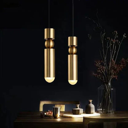 DecorBites™ Black Gold LED Tube Pendant Lamp for Home Shop Glass Chandelier