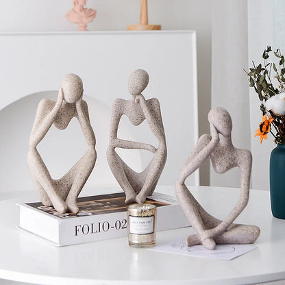 DecorBites™ Abstract Thinker Woman Figurine Resin Sculpture Modern Art Decor Craft Ornament