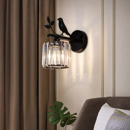 DecorBites™ Crystal Bird Wall Lamp: Modern Retro Luxury Light for Living Room Bedroom Aisle