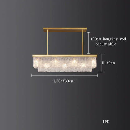 DecorBites™ Crystal LED Chandelier: Minimalist Luxury Lighting for Dinning Table