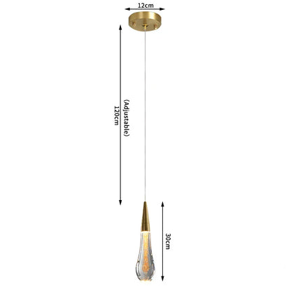 DecorBites™ Crystal Tear Drop Chandelier: Gold LED Pendant Light for Villa Staircase and Living Room