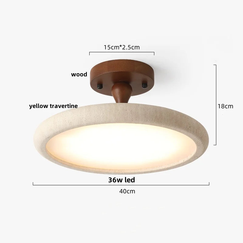 DecorBites™ LED Ceiling Light Fixture Yellow Stone White PE Shade Plafond Lamp