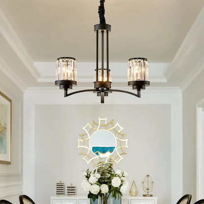 DecorBites™ Black Art Crystal Chandelier for Luxury Living Room Bedroom Lighting Fixtures