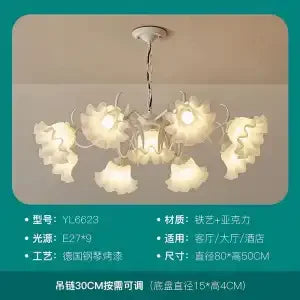 DecorBites™ LED Flower Chandelier: French Retro Style for Bedroom, Living Room, Restaurant