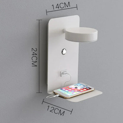 DecorBites™ LED Shelf Wall Lamp with USB Charging Port & Switch
