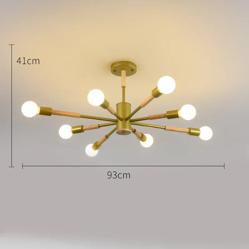 DecorBites™ LED Ceiling Lights with Wooden Lampshades for Modern Livingroom and Bedroom