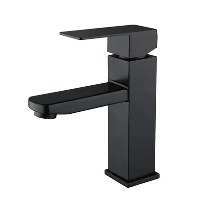 DecorBites™ Black Basin Faucet Single Handle Hot Cold Water Mixer for Bathroom Sink