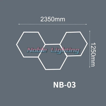 DecorBites™ Hexagon LED Ceiling Light for Barbershop and Garage Hair Salon