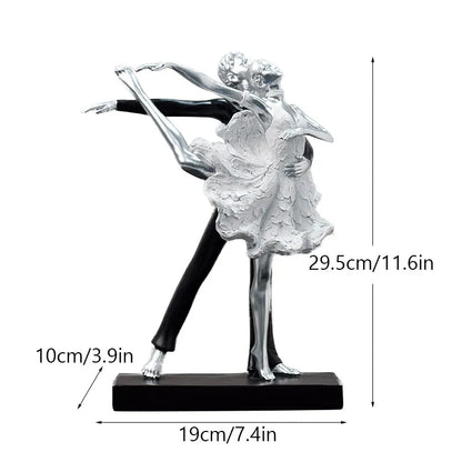 DecorBites™ Ballet Dance Girl Double Statue for Home Decor and Desktop Accessories