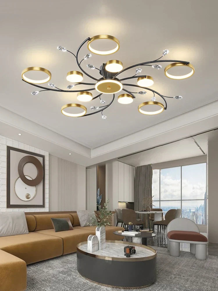 DecorBites™ LED Chandelier: Modern Whole House Indoor Lighting for Bedroom, Living Hall, and Dining Room