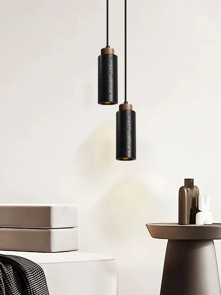 DecorBites™ Black Stone Bedside Chandelier, Modern Nordic Design, E27 LED Pendant Lamp