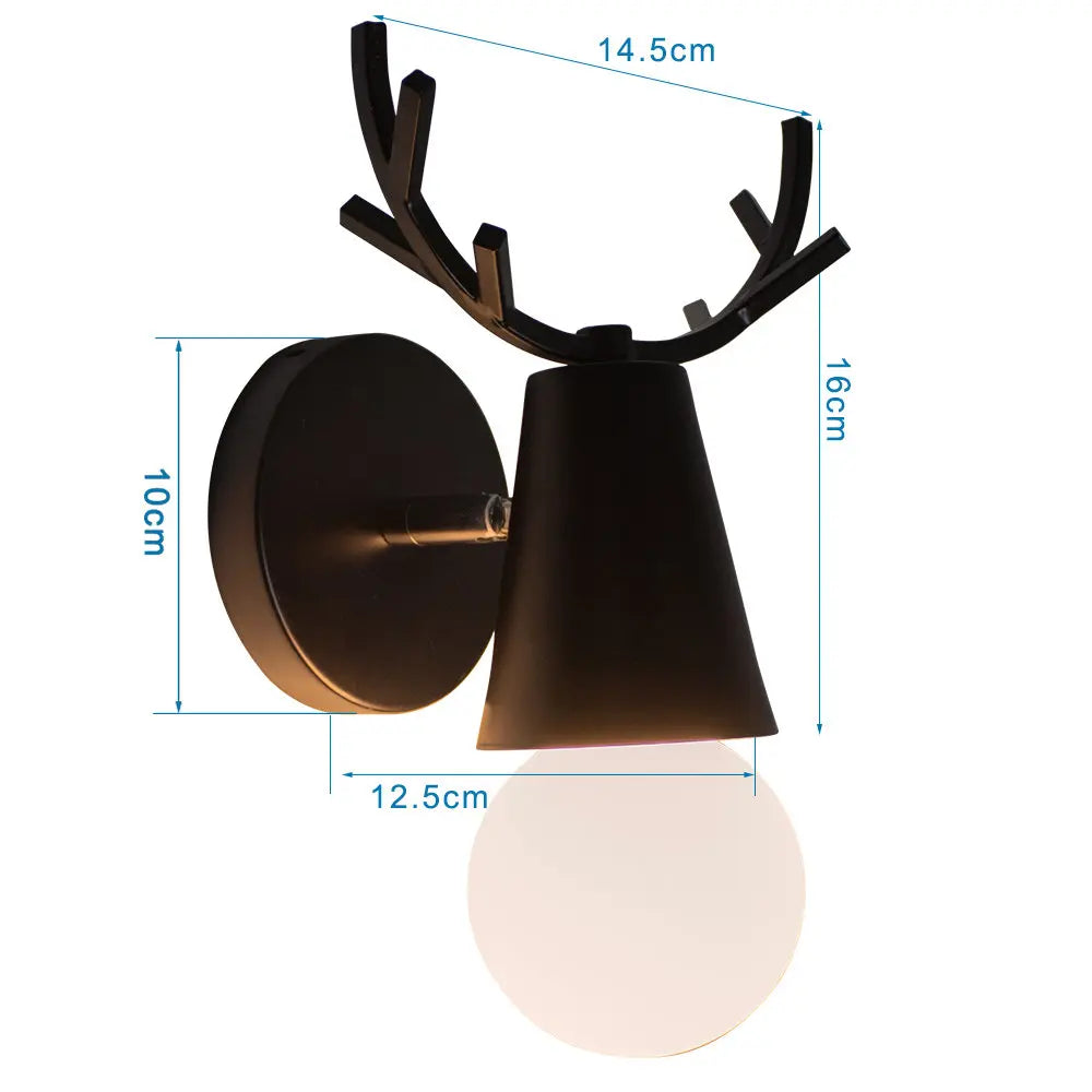 DecorBites™ Black Wooden Wall Light Modern E27 LED Sconce Living Room Decor