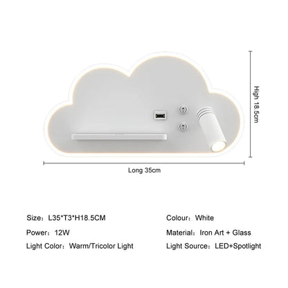 DecorBites™ LED Bed Lamp with Wireless Phone Charging and USB, Multi-Function Wall Light