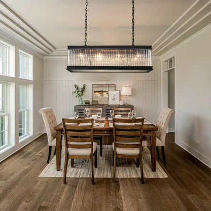 DecorBites™ Kristal Glass Rectangle Pendant Lights - Nordic Classic Dining Table Luminaire