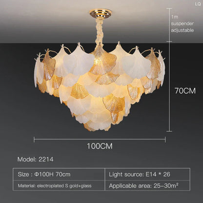 DecorBites™ Crystal Chandelier Shell Lamp: Luxury Nordic Design for Living Room, Bedroom, Hall