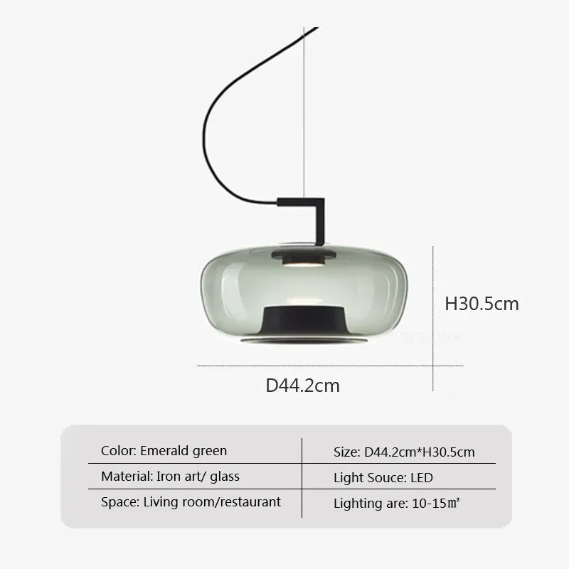 DecorBites™ Brokis Glass Pendant Lamp - Nordic Creative Hanging Light for Home and Hospitality