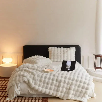 DecorBites™ Luxe Faux Fur Winter Blanket: Premium Warmth & Comfort for Bed or Sofa