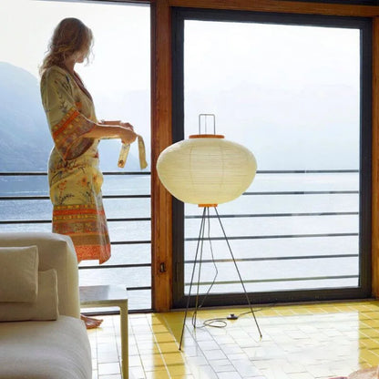 ™ Japanese Rice Paper LED Floor Lamp Retro Standing Light
