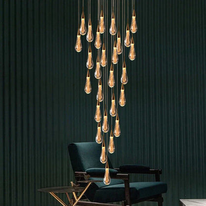 DecorBites™ Gold Crystal Chandelier for Modern Living, Dining & Stair Lighting