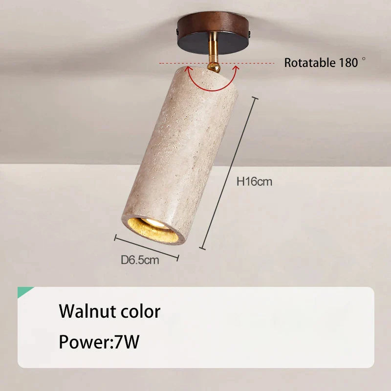DecorBites™ LED Natural Stone Spotlights for Ceiling and Wall, Walnut Log Wood, E27 Bulb