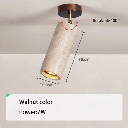 DecorBites™ LED Natural Stone Spotlights for Ceiling and Wall, Walnut Log Wood, E27 Bulb