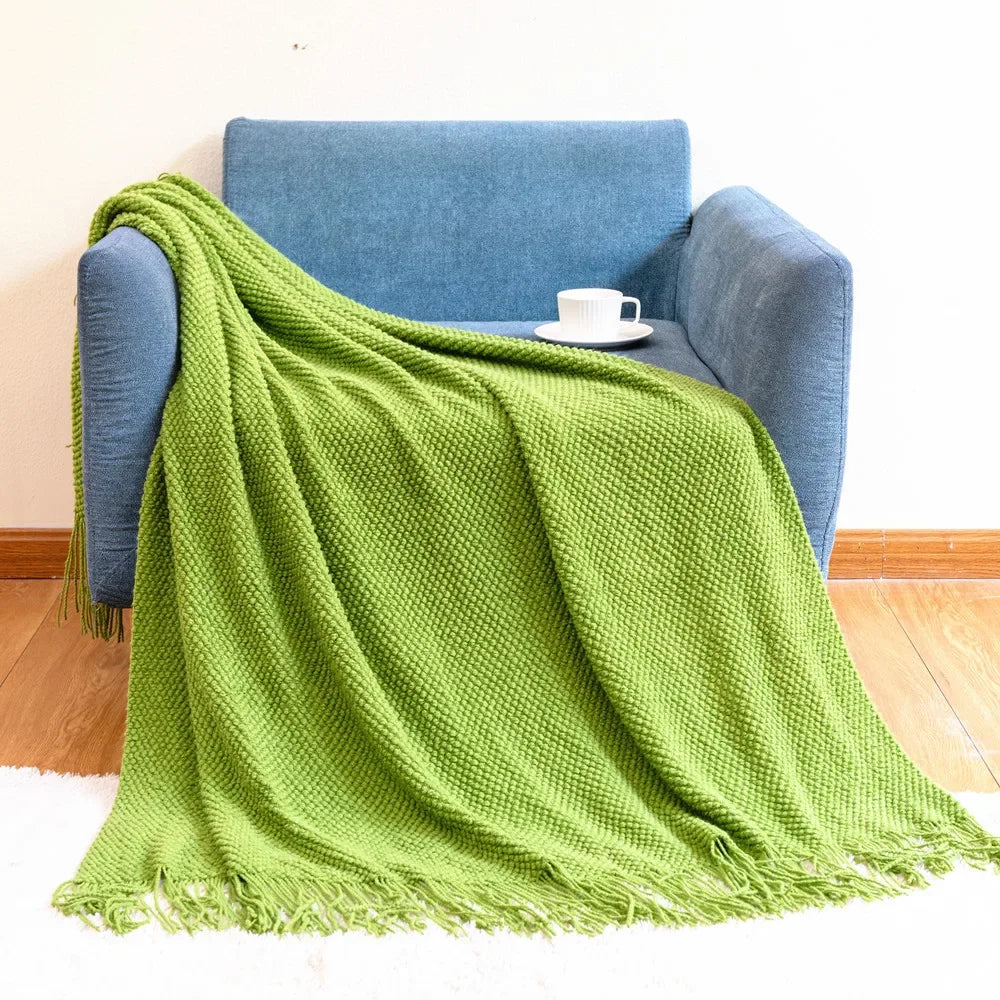 ™ Knitted Pineapple Grid Throw Blanket - Nordic Sofa Blanket for Home Decor