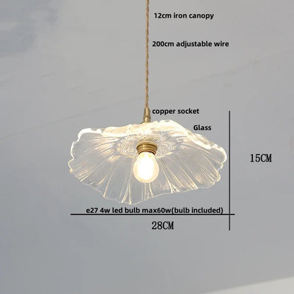 DecorBites™ Amber Flower Glass Pendant Light LED Kitchen Decor Home Reading Room
