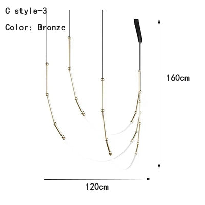 ™ Linear Creative Chandelier for Living Room Lobby, Bedroom, Hotel, Restaurant Lighting