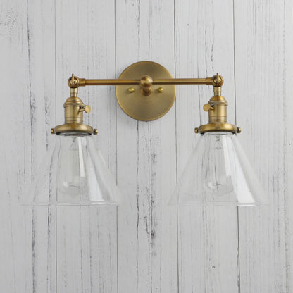 DecorBites™ Funnel Glass Wall Sconce Light Fixture for Bedroom and Loft Decor