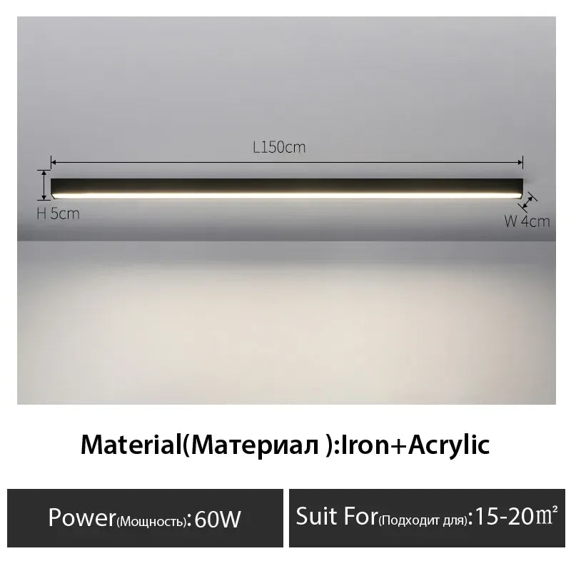 DecorBites™ Black Linear LED Ceiling Light for Aisle, Bedroom, Dining, Living Room – Minimalist Design