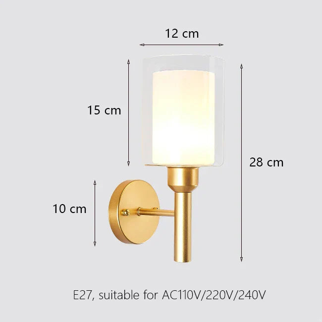 DecorBites™ Iron Wall Lamp with Glass Ball, Elegant Sconce Light for Home Stairs and Reading