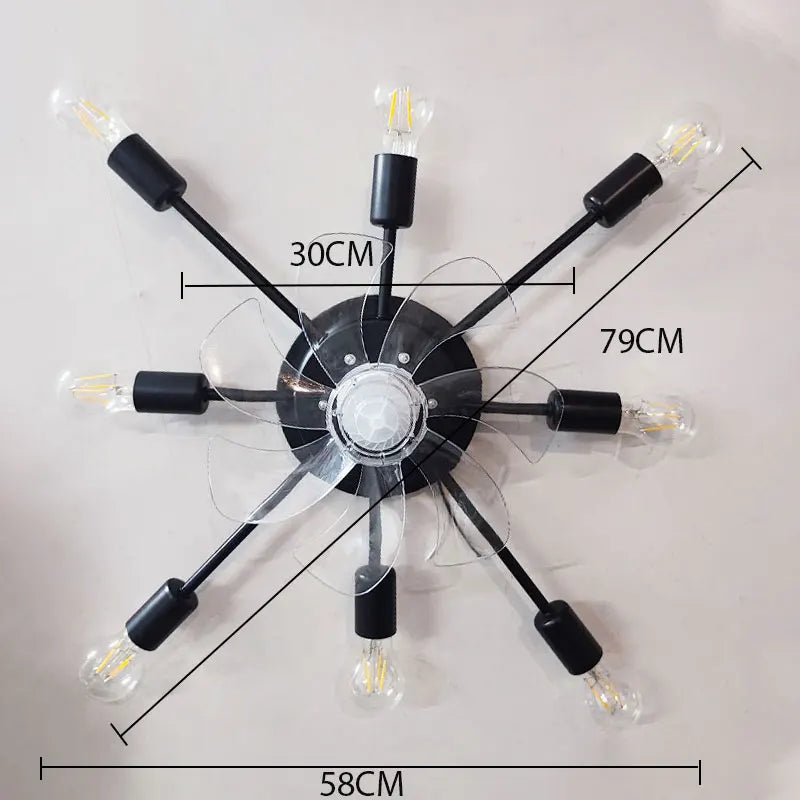 DecorBites™ Industrial Ceiling Fan with Remote Control - Silent Ventilator and LED Light