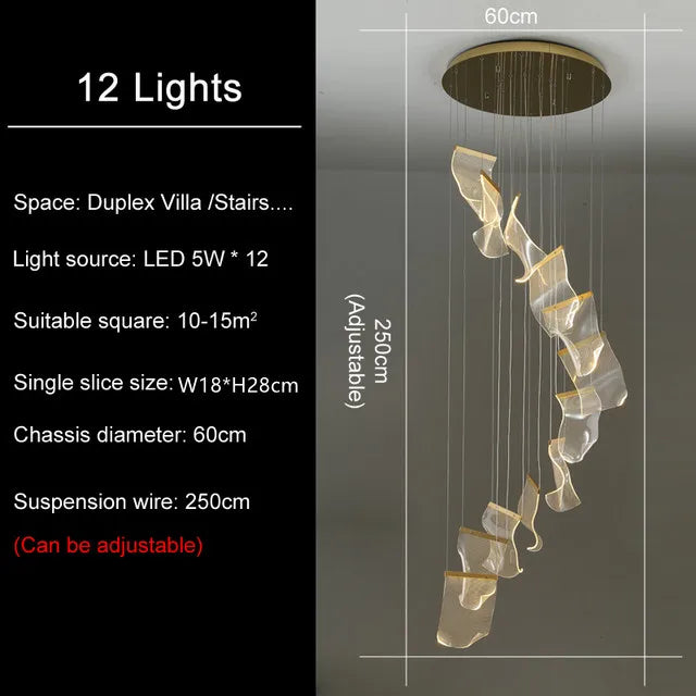 DecorBites™ LED Light Guide Ceiling Chandelier modern Novelty for Home Decor Lighting
