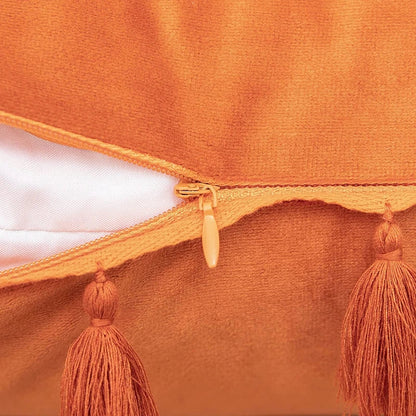 DecorBites™ Boho Tassel Fringe Orange Pillow Covers Pack for Home Decor