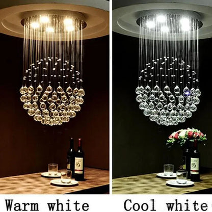DecorBites™ Crystal Ball Ceiling Chandelier: Elegant LED Light Fixture for Home Decor