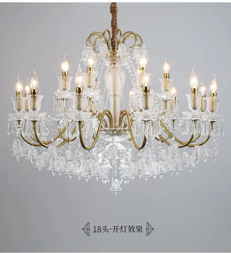 DecorBites™ Black Gold Crystal Chandelier Pendant Light for Elegant Living Spaces